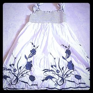 White and blue dress